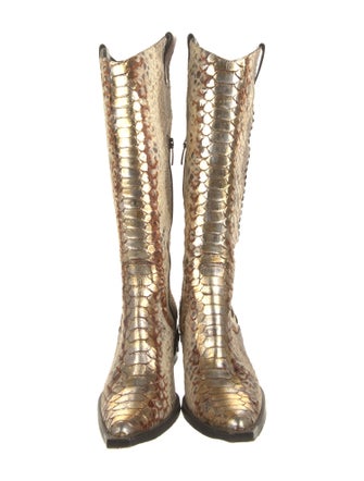 Donald Pliner Snakeskin Animal Print Western Boots