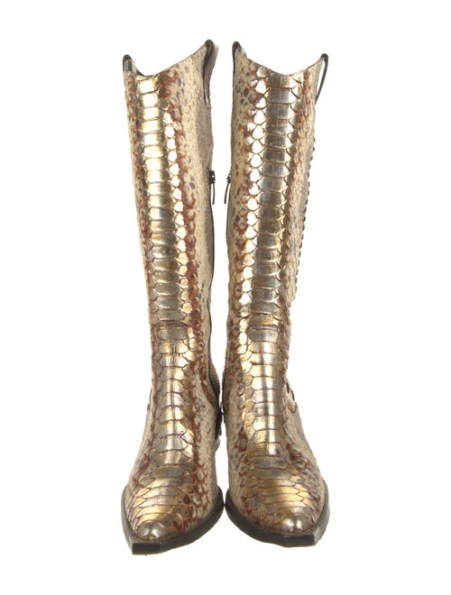 Donald Pliner Snakeskin Animal Print Western Boots