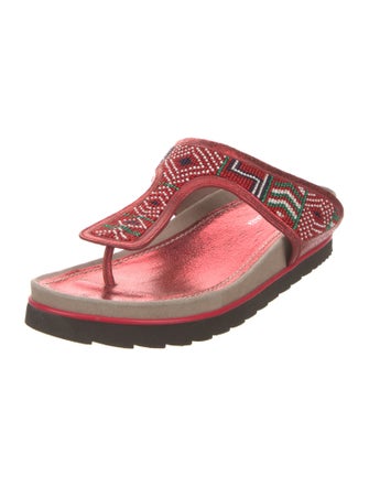 Donald Pliner Leather T-Strap Sandals