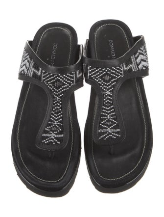 Donald Pliner Leather T-Strap Sandals
