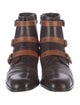 Donald Pliner Leather Colorblock Pattern Combat Boots