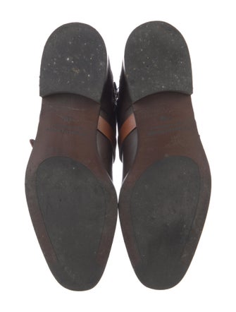 Donald Pliner Leather Colorblock Pattern Combat Boots