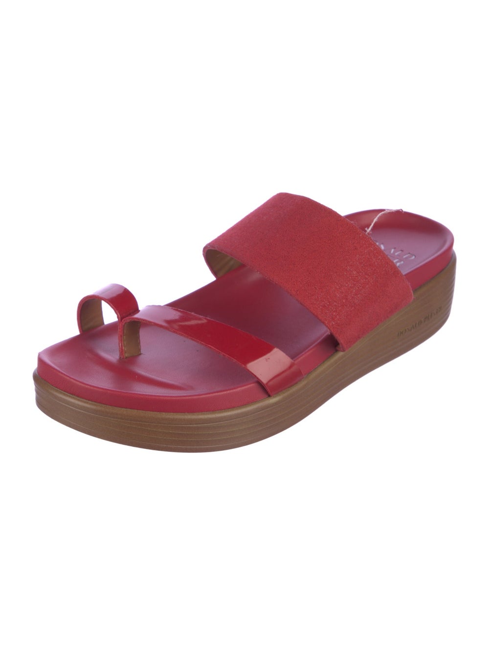 Donald Pliner Suede Slides Red Platform - image 2