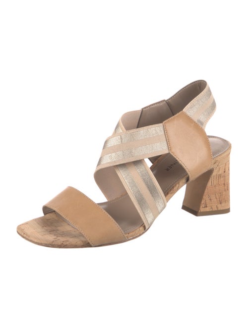 Donald Pliner Leather Colorblock Pattern Slingback Sandals