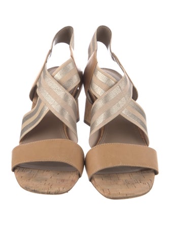 Donald Pliner Leather Colorblock Pattern Slingback Sandals