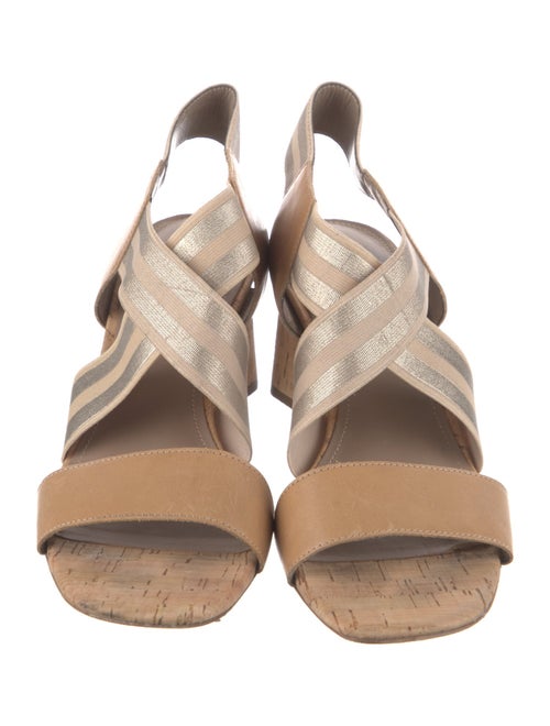 Donald Pliner Leather Colorblock Pattern Slingback Sandals