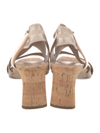 Donald Pliner Leather Colorblock Pattern Slingback Sandals