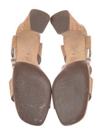 Donald Pliner Leather Colorblock Pattern Slingback Sandals