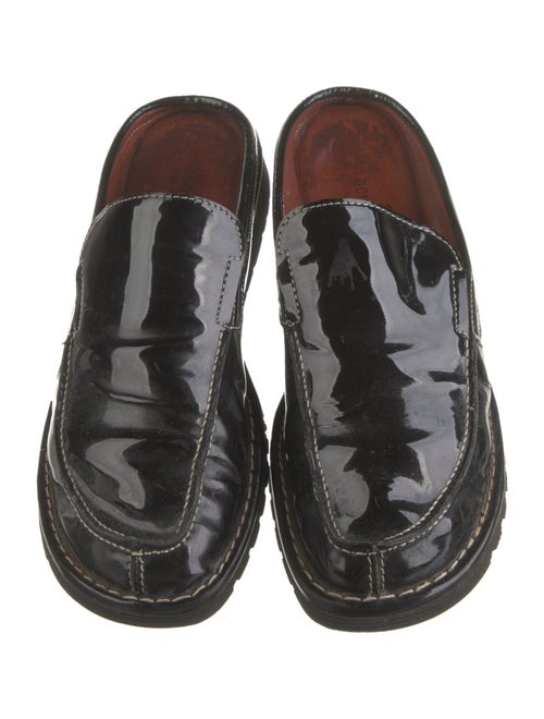 Donald Pliner Patent Leather Leather Trim Embellishment Mules