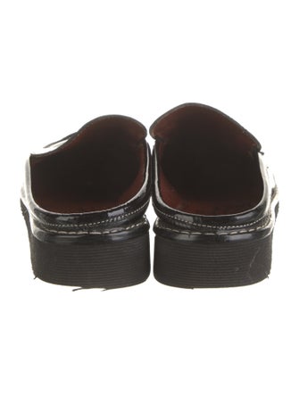 Donald Pliner Patent Leather Leather Trim Embellishment Mules