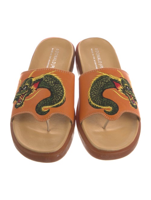 Donald Pliner Leather Floral Print Slides