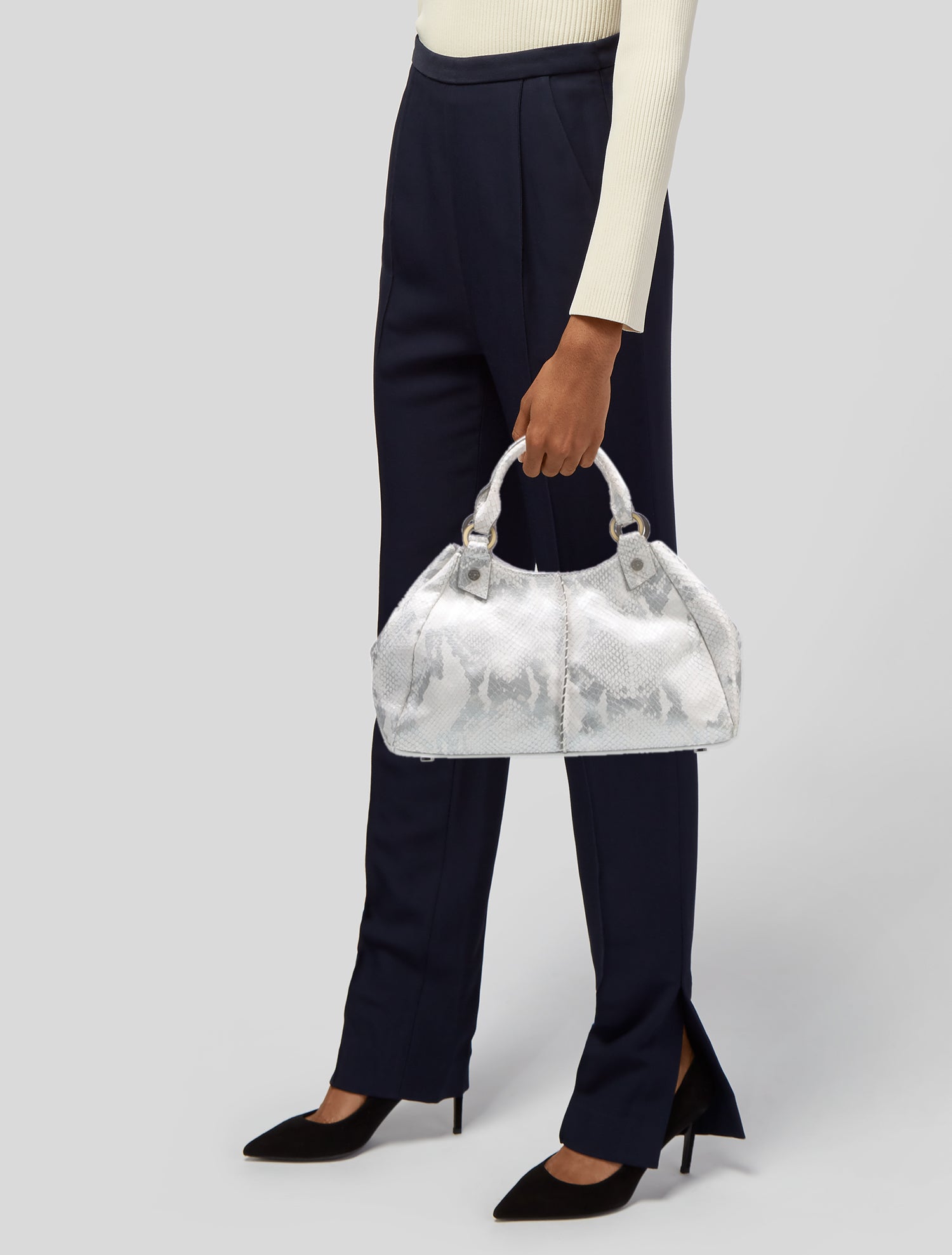 Donald Pliner Snakeskin Top Handle Bag