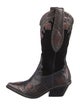 Donald Pliner Suede Patterned Western Boots