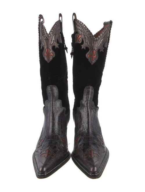Donald Pliner Suede Patterned Western Boots
