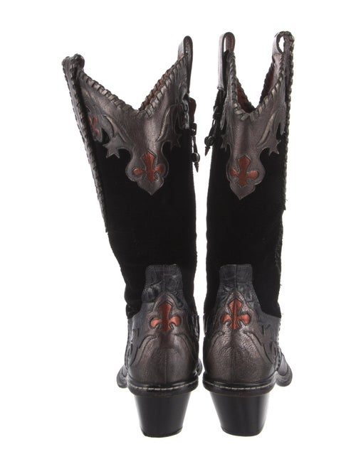 Donald Pliner Suede Patterned Western Boots