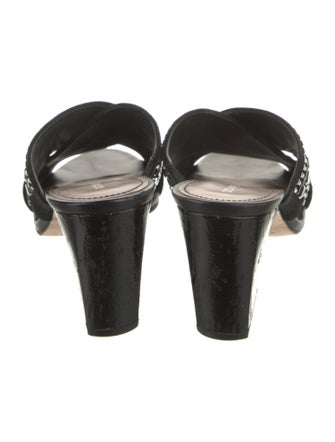 Donald Pliner Suede Crystal Embellishments Slides