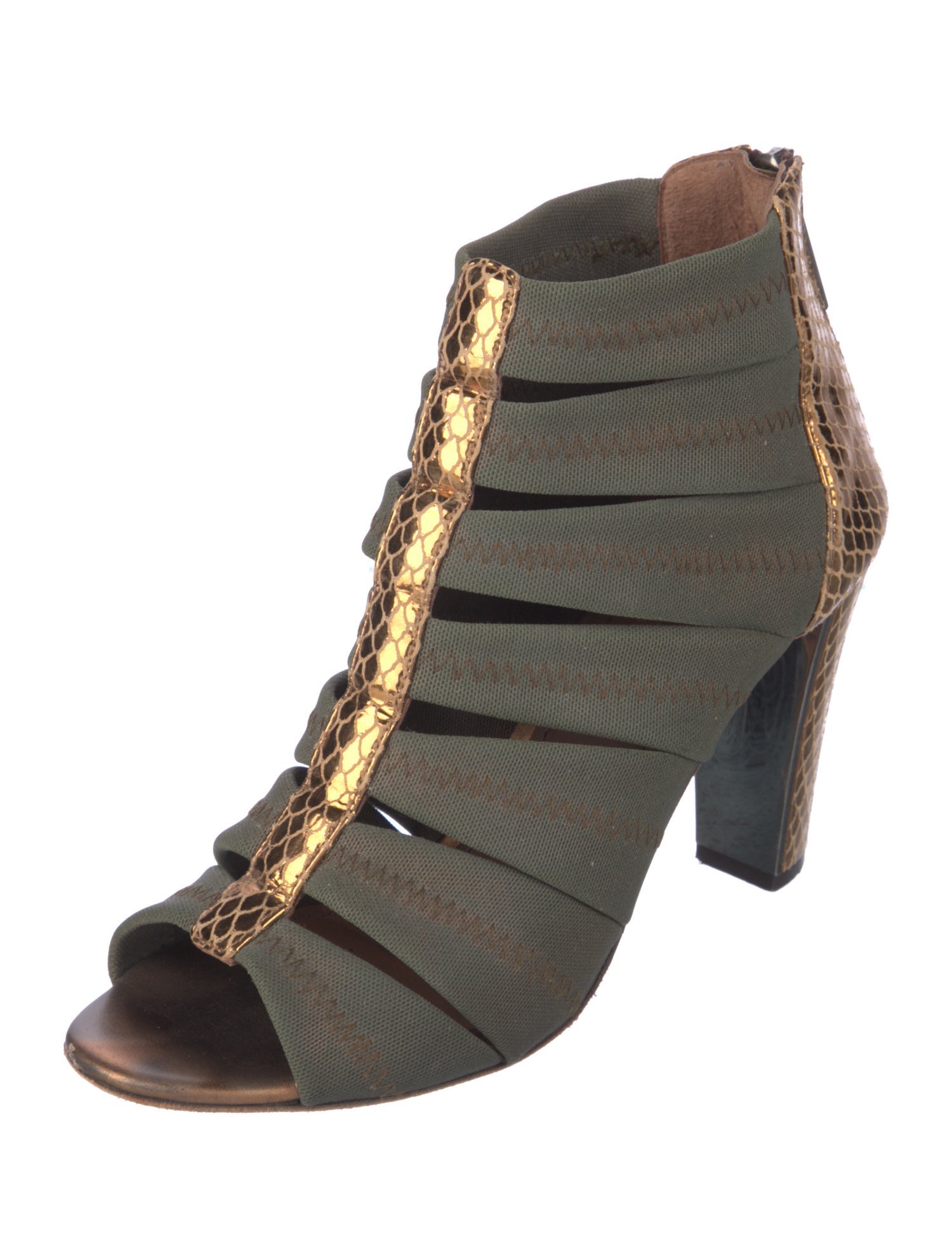 Donald Pliner Canvas Animal Print T-Strap Sandals