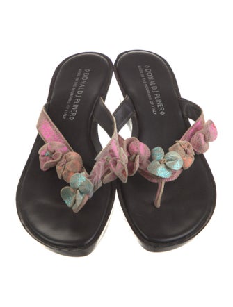 Donald Pliner Printed Glitter Accents Slides