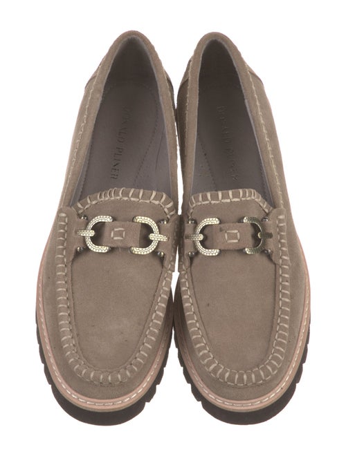 Donald Pliner Suede Chain-Link Accents Loafers