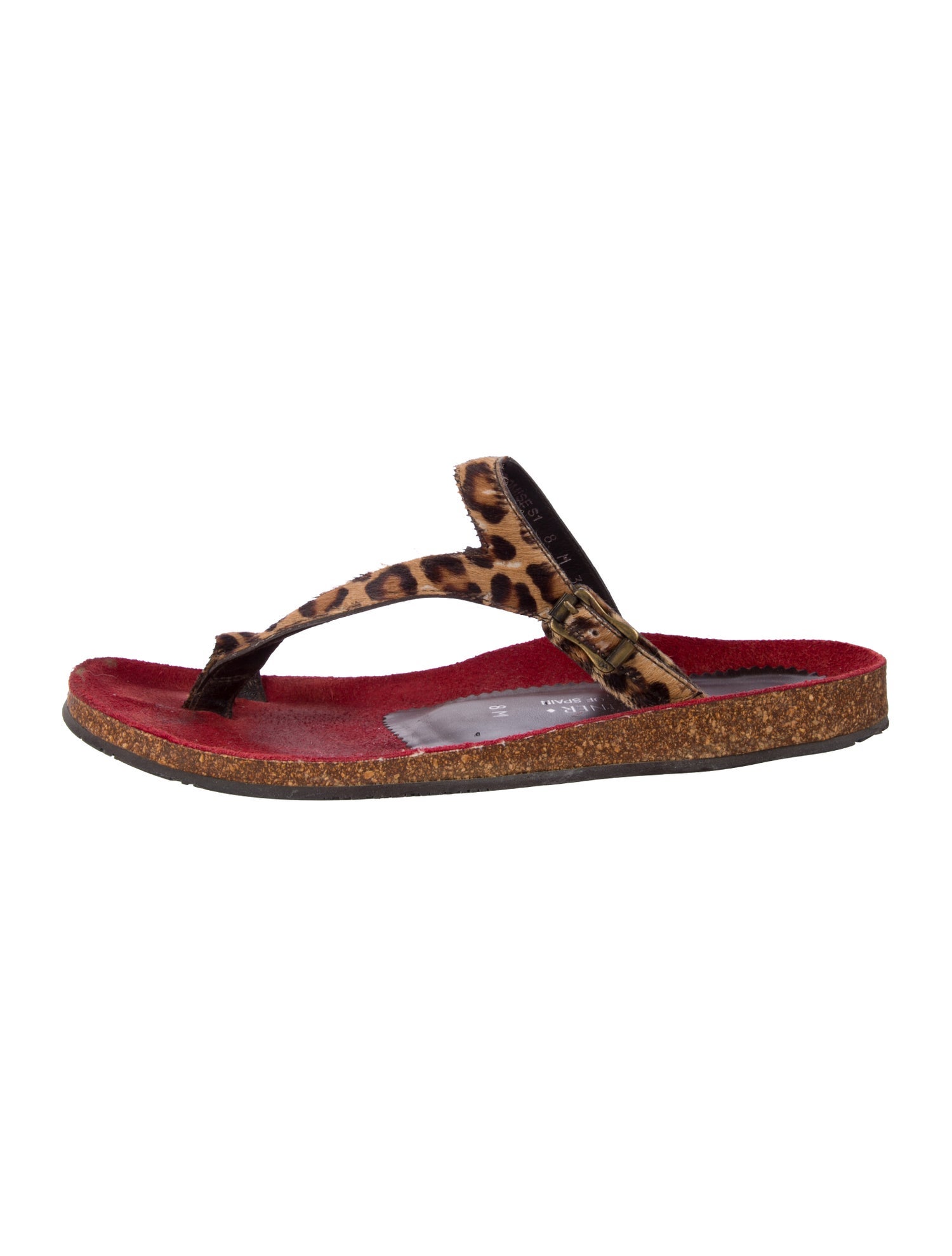 Donald Pliner Leather Animal Print Slides