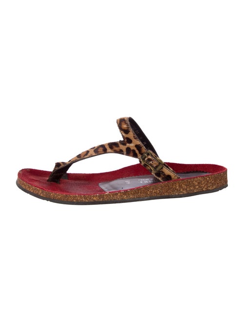 Donald Pliner Leather Animal Print Slides