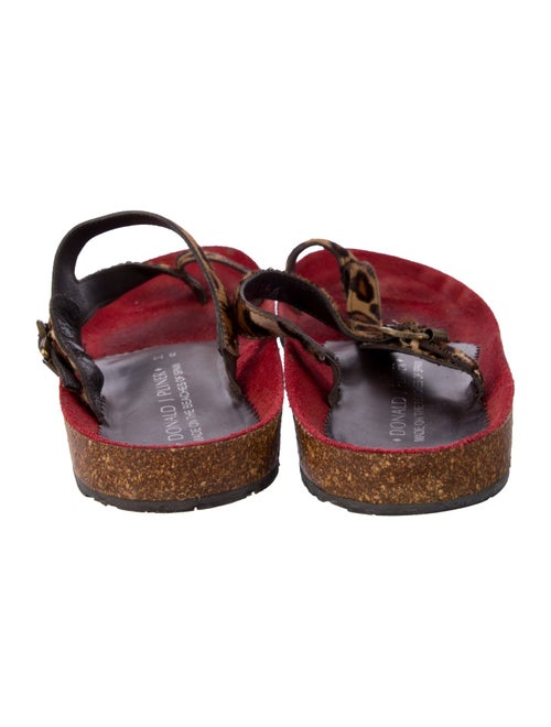 Donald Pliner Leather Animal Print Slides