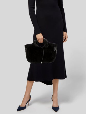 Donald Pliner Suede Top Handle Bag