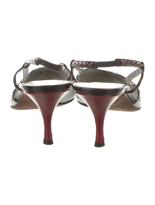 Donald Pliner Leather Colorblock Pattern Slingback Pumps