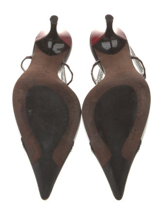 Donald Pliner Leather Colorblock Pattern Slingback Pumps