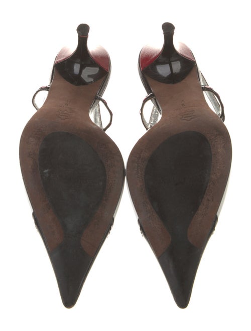 Donald Pliner Leather Colorblock Pattern Slingback Pumps