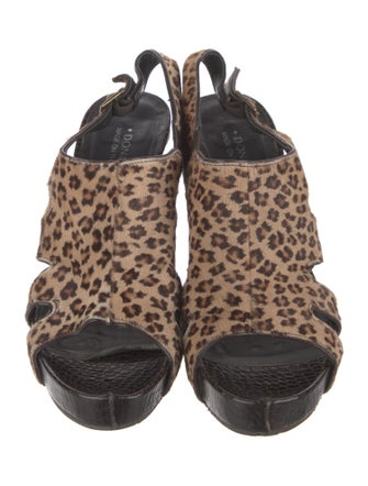 Donald Pliner Ponyhair Animal Print Slingback Sandals