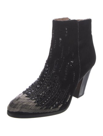 Donald Pliner Suede Sequin Embellishments Boots