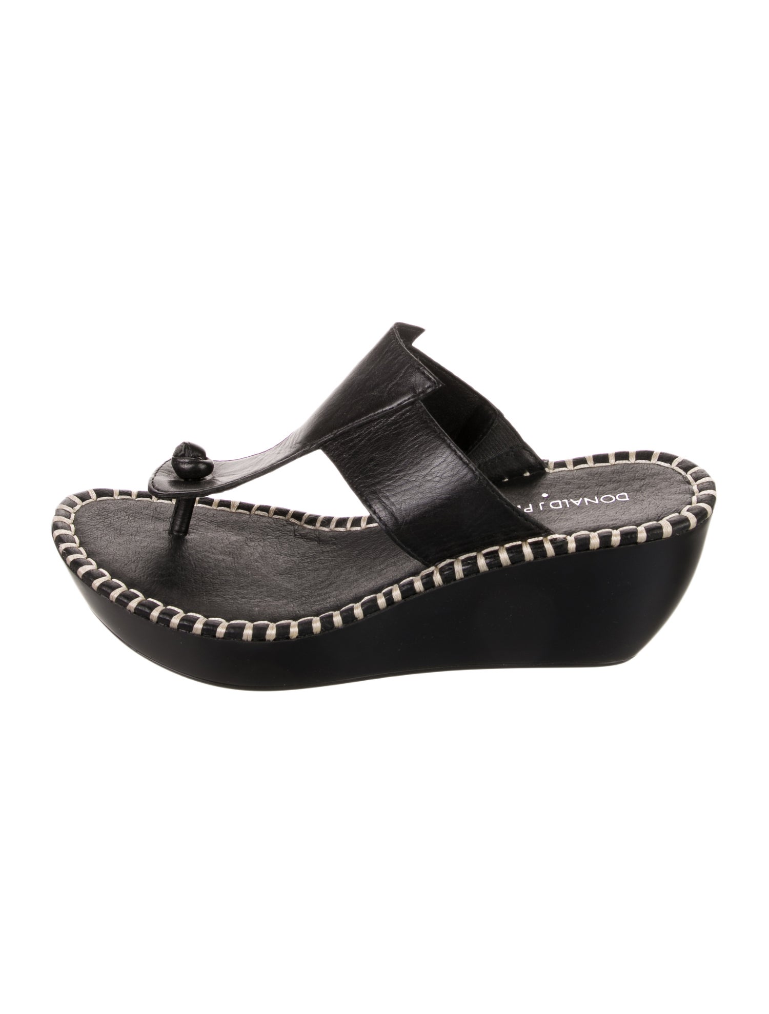 Donald Pliner Leather T-Strap Sandals