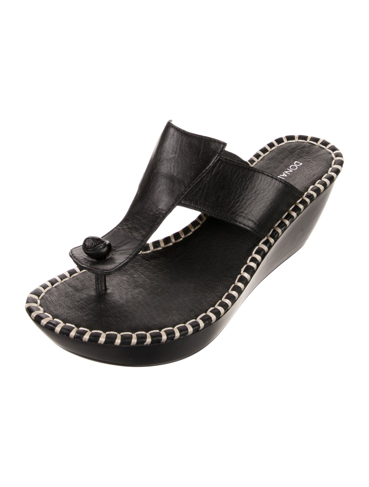 Donald Pliner Leather T-Strap Sandals