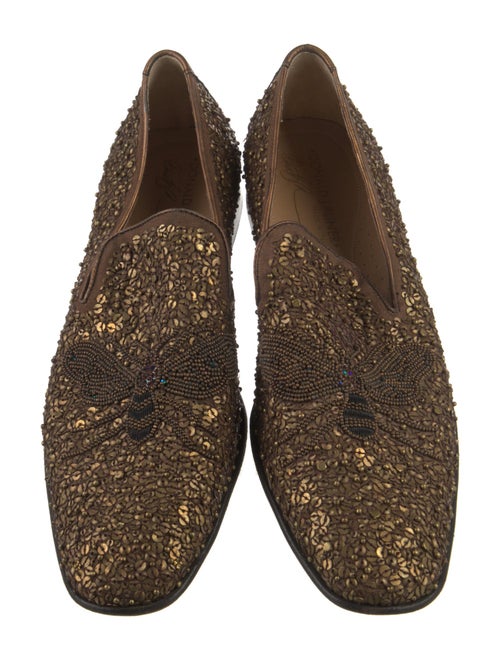 Donald Pliner Leather Beaded Accents Slippers