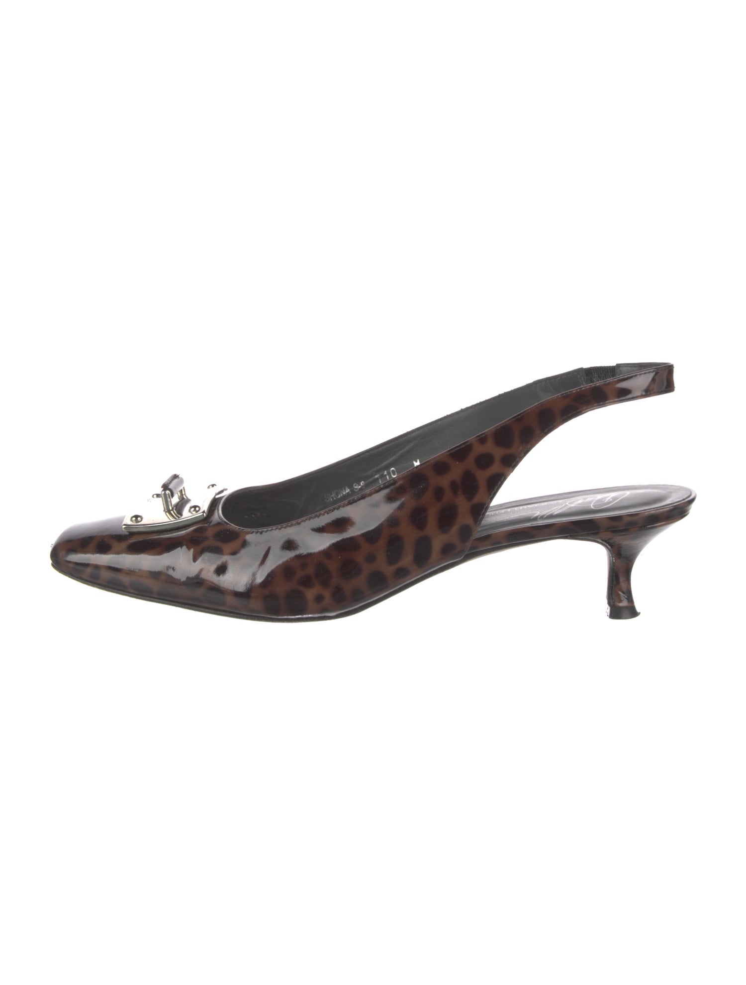 Donald Pliner Patent Leather Animal Print Slingback Flats