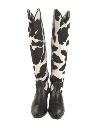 Donald Pliner Ponyhair Animal Print Western Boots