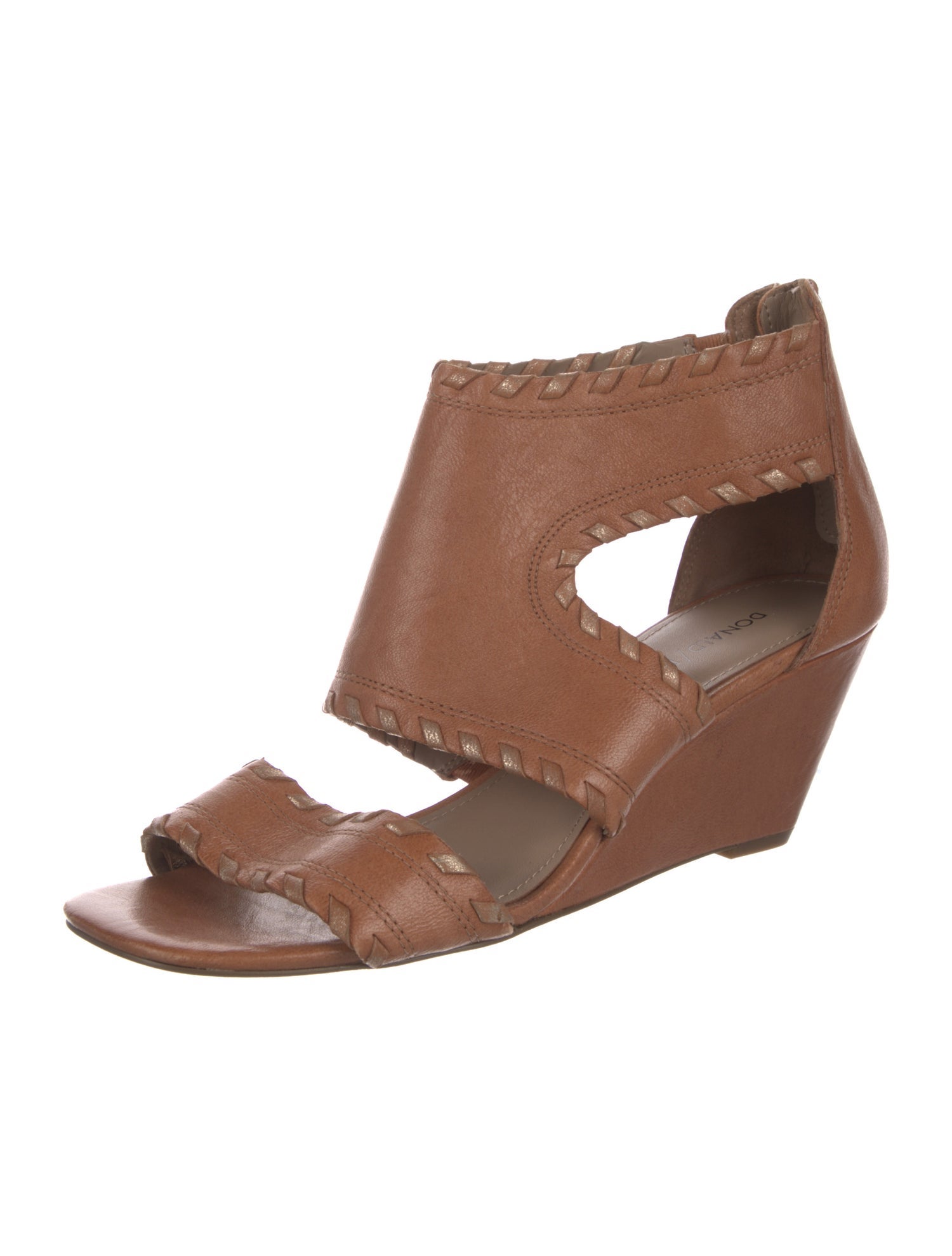 Donald Pliner Leather Whipstitch Trim Sandals