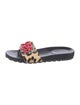 Donald Pliner Ponyhair Floral Print Slides