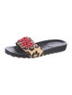 Donald Pliner Ponyhair Floral Print Slides