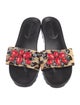 Donald Pliner Ponyhair Floral Print Slides