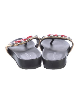 Donald Pliner Ponyhair Floral Print Slides