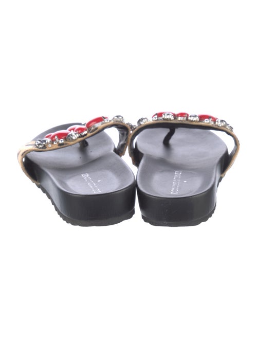 Donald Pliner Ponyhair Floral Print Slides