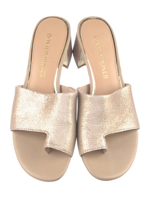 Donald Pliner Leather Glitter Accents Slides