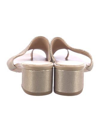 Donald Pliner Leather Glitter Accents Slides