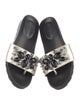 Donald Pliner Leather Floral Print Slides
