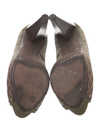 Donald Pliner Suede Beaded Accents Pumps