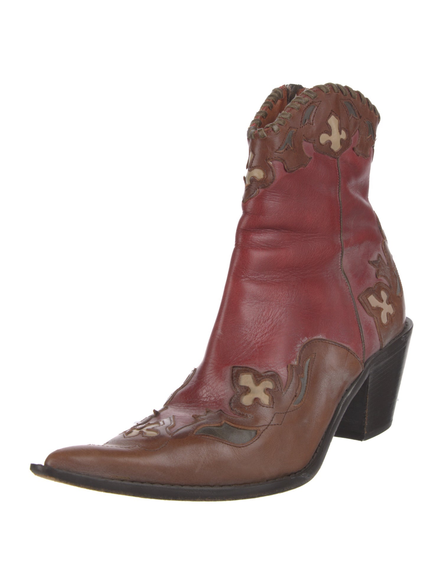 Donald Pliner Leather Printed Western Boots