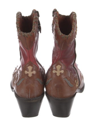 Donald Pliner Leather Printed Western Boots