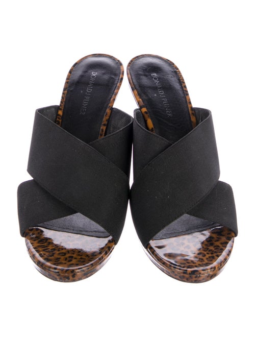 Donald Pliner Patent Leather Animal Print Slides